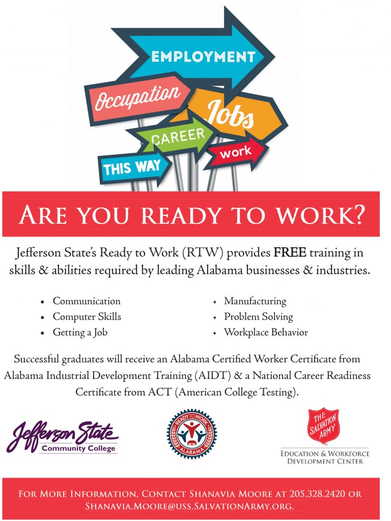 Ready to Work Program Alabama Department of Veterans Affairs
