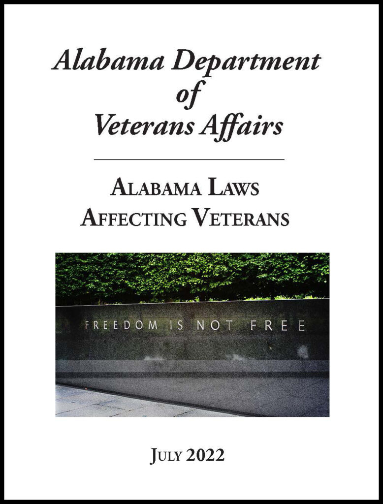 ALABAMA LAWS AFFECTING VETERANS Alabama Department of Veterans Affairs
