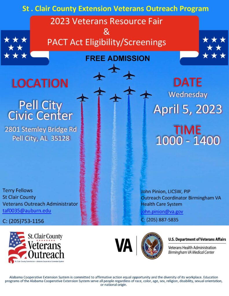 2023 Veterans Resource Fair St. Clair County Alabama Department of