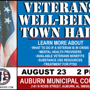 Flyer - Partners of Alabama’s Challenge Plan Veterans Well-Being Town Hall in Auburn to Fight High Suicide Rate