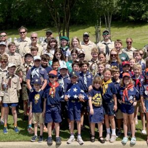 Scouts at Family Wreath Day at Veterans Cemetery