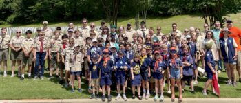 Scouts at Family Wreath Day at Veterans Cemetery