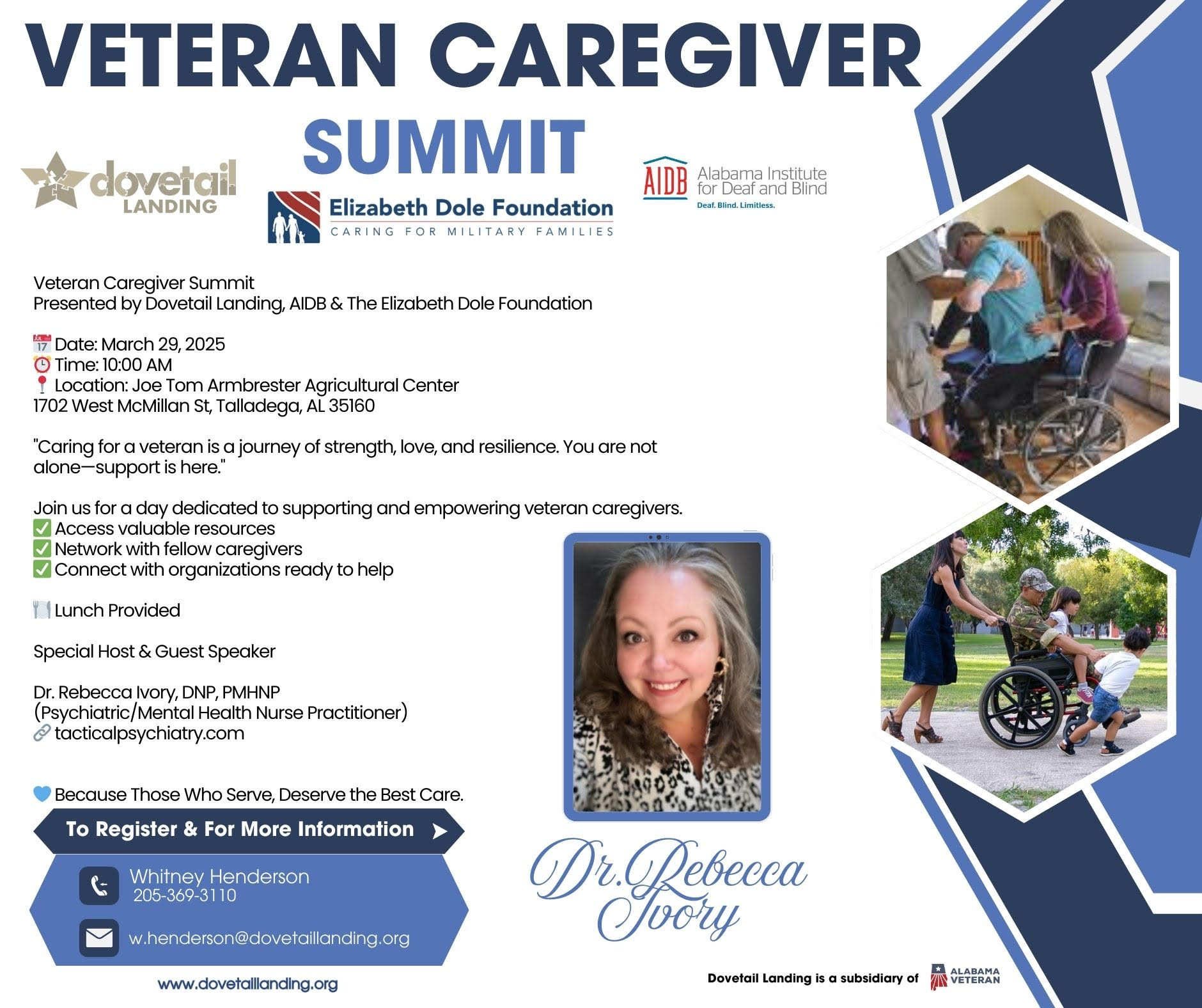 Veteran Caregiver Summit Presented by Dovetail Landing, AIDB & The Elizabeth Dole Foundation